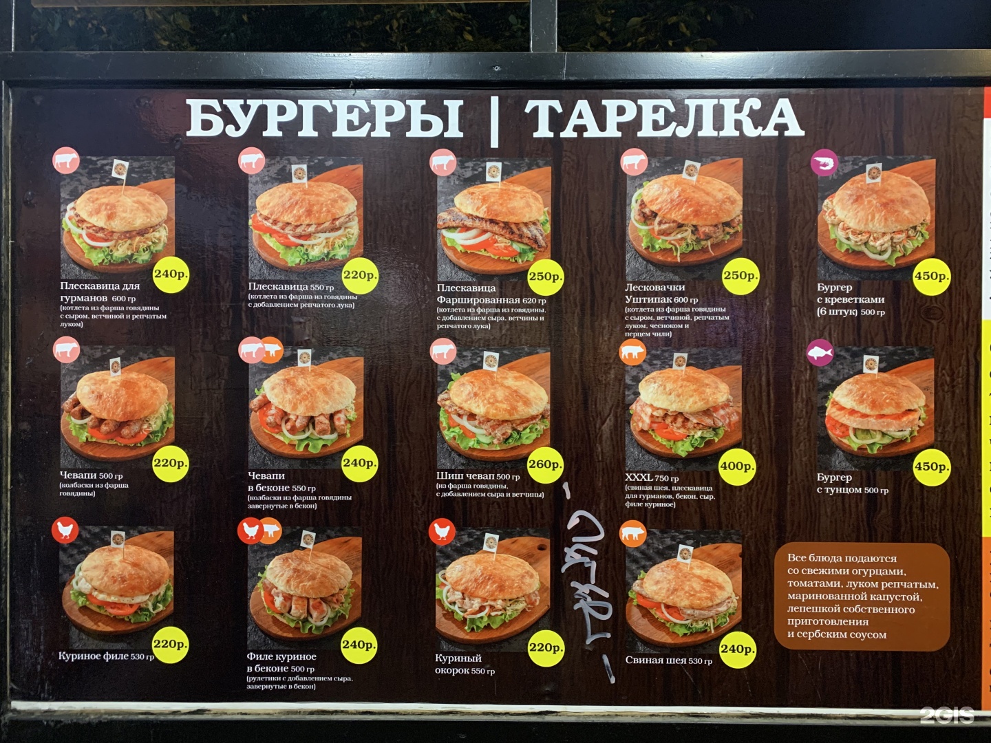 Сербия гриль меню