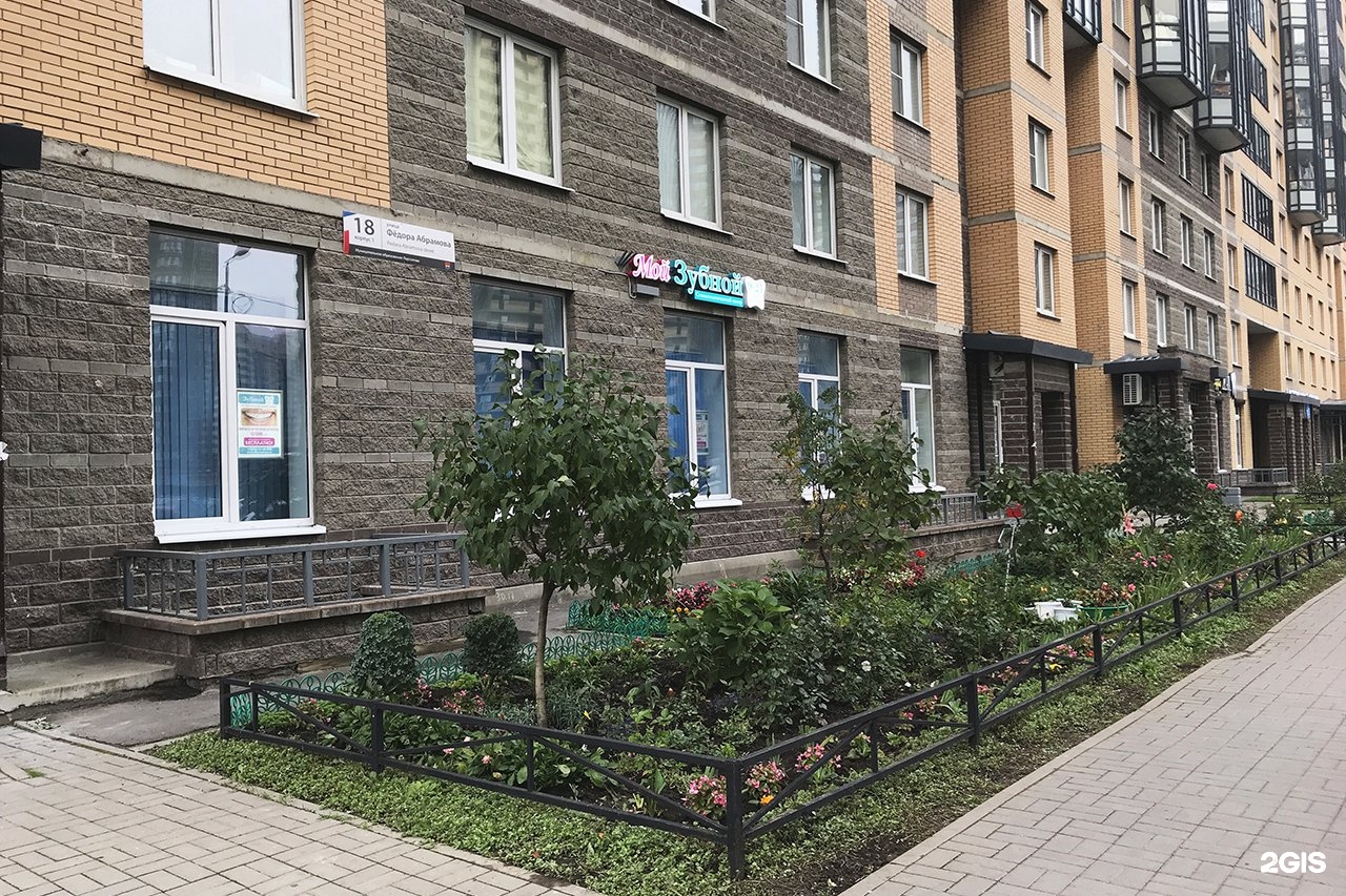 Улица федора абрамова санкт петербург. Ул Федора Абрамова 18к1. Федора Абрамова 18 к 1. Стоматология Федора Абрамова 18. Абрамова 18/1.