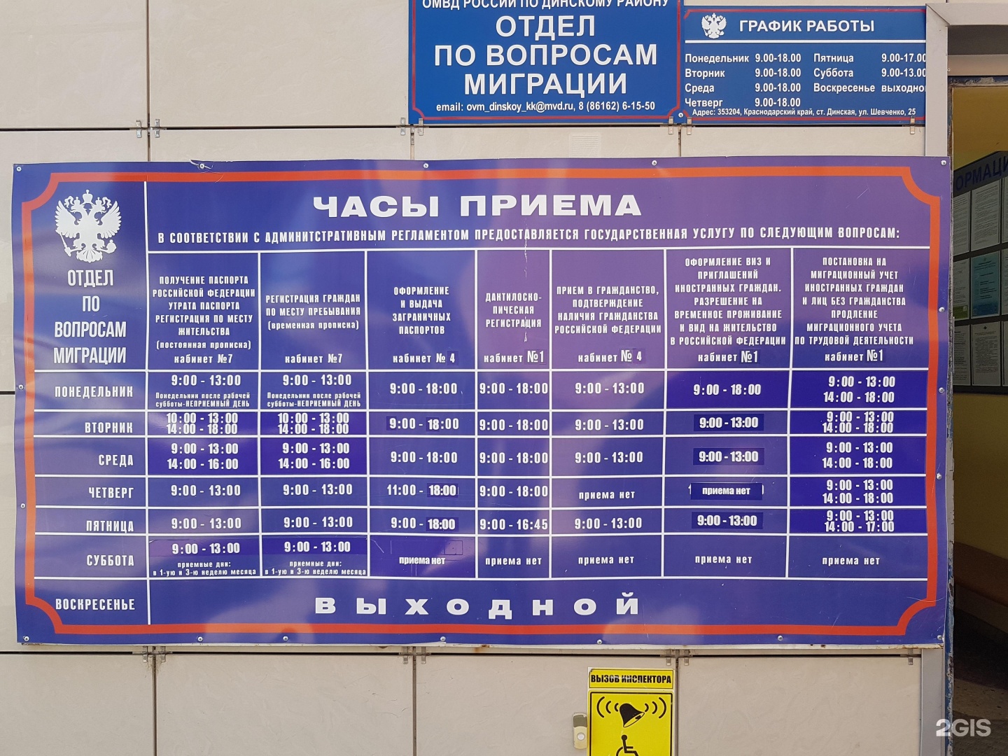 График работы почты динской