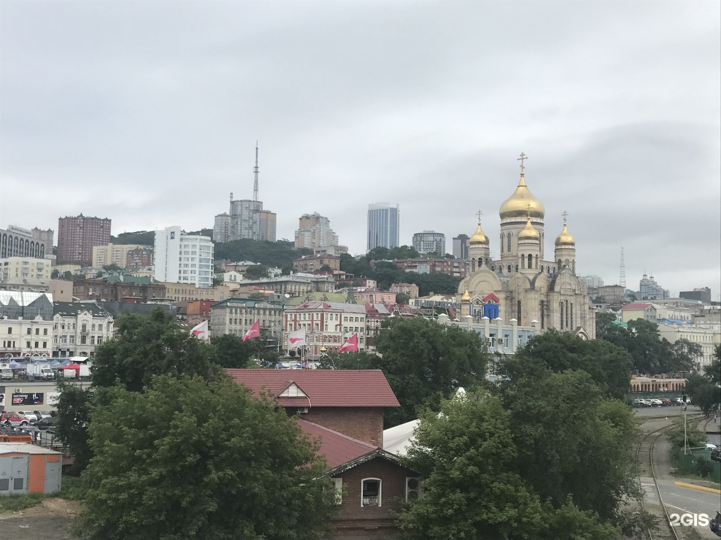 Казанский храм владивосток. Вид сверху кафедрального собора Хабаровске.