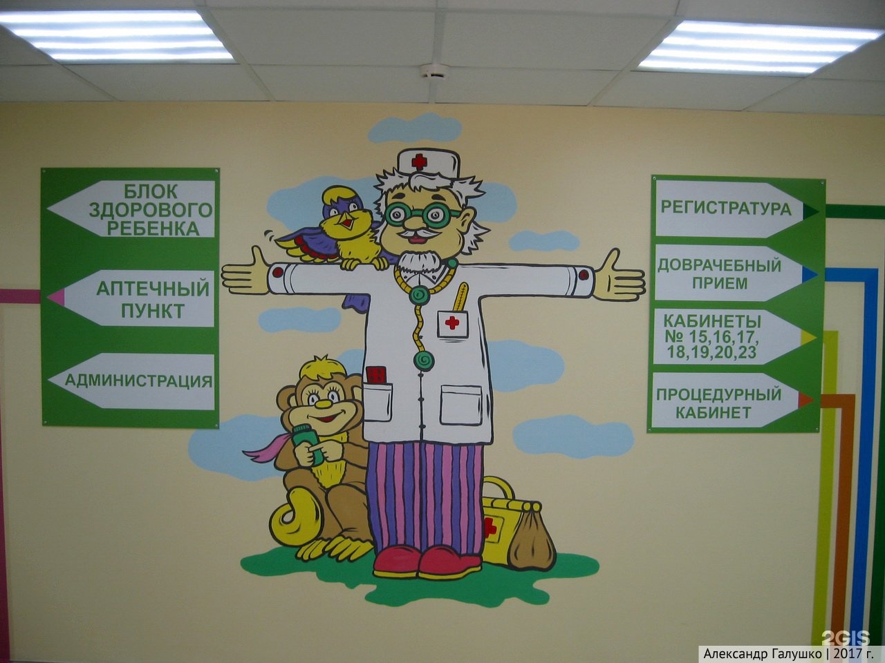 Указатели в детской поликлинике