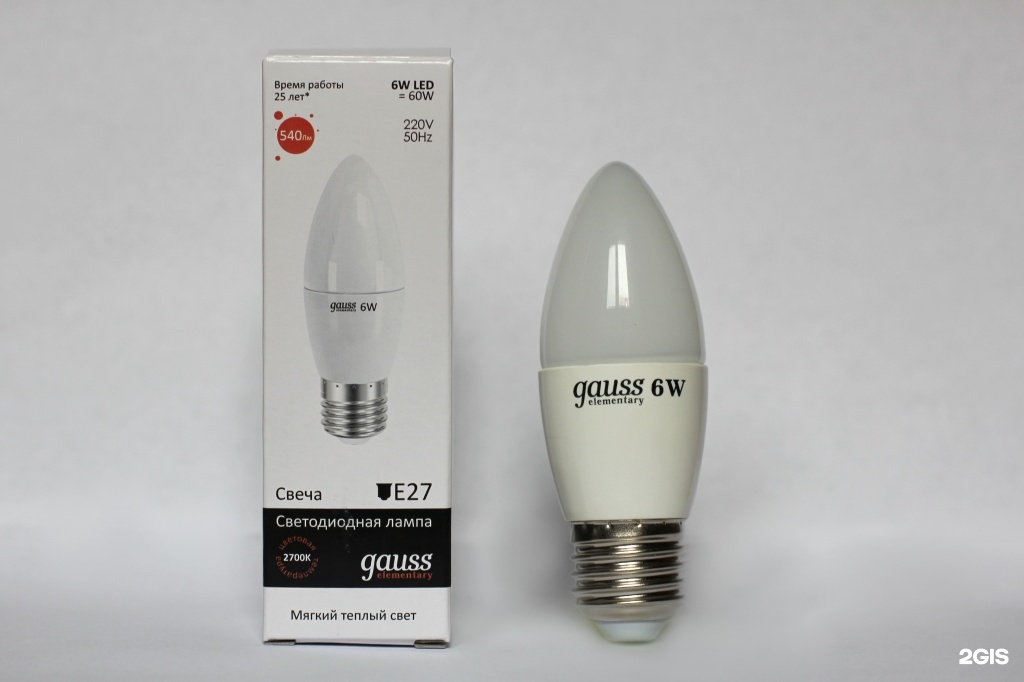 Led rus. Лампа led свеча 6w e27 4100k Gauss Elementary 33226. Лампа светодиодная е14 свеча Gauss Elementary. Лампа светодиодная Gauss ld33226, e27, c38, 6вт. Лампа Gauss led Elementary Candle 6w e27 4100k.