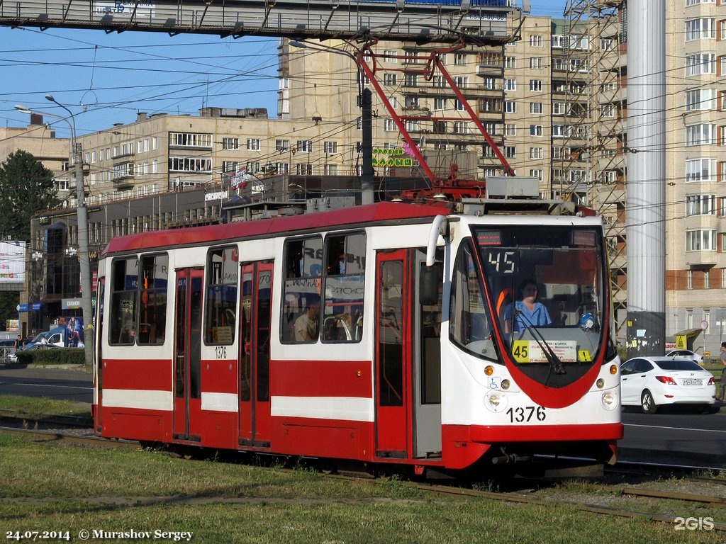 45-й трамвай в Санкт-Петербурге: маршрут и остановки на …