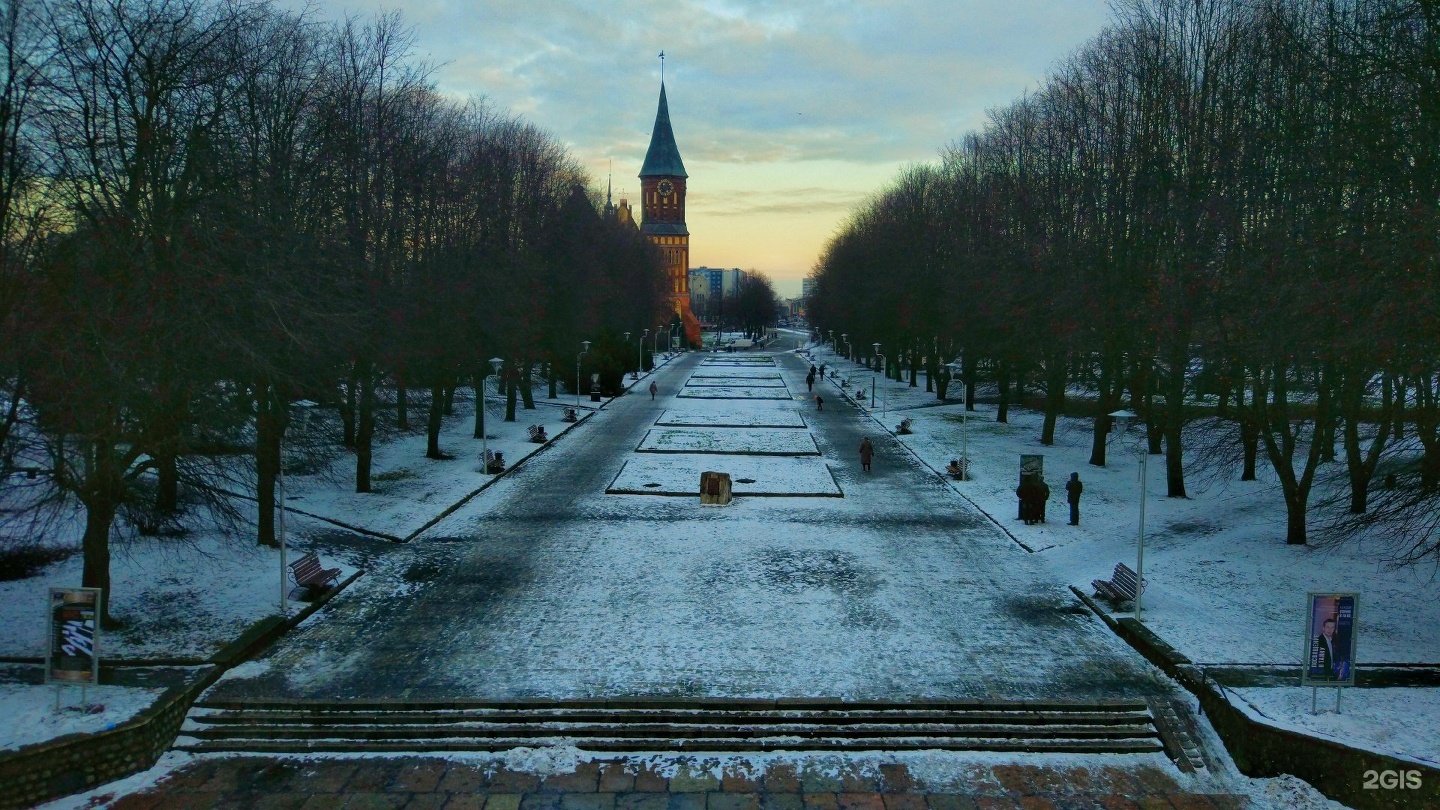 Парк Победы зима Калининград